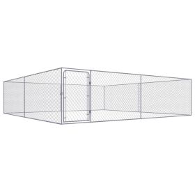 Outdoor Dog Kennel Galvanized Steel 13.1'x13.1'x3.3'