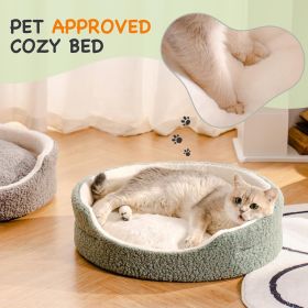 Mewoo Washable Pet Bed For Small Dogs - 23x23x7 Inch Round Orthopedic Bed With Non-Slip Bottom, Plush Indoor Dog Bed For Puppies (Option: WP132)