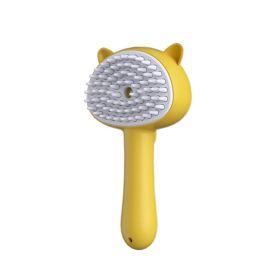 Hair Cleaning Brush With Mist Multifunctional Grooming Brush Rechargeable Self Cleaning Slicker Brush For Dogs (Option: 18x9.5x5cm-Yellow)