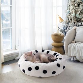 MEWOOFUN Donut Bed For Small Dogs - 23 Inch Round Washable Pet Bed With Non-Slip Bottom, Plush Fluffy Small Dog Bed For Puppies (Option: WP159)