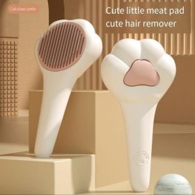 Pet Massage Hair Removal Comb, Paw Shaped Pet Grooming Brush, Pet Hair Remover, Dog Grooming Supplies Viral Dog vacuum Pet hair remover Tool (Option: White pink)