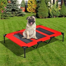 Lightweight Elevated Dog Bed, Includes Travel Bag (Color: Red)